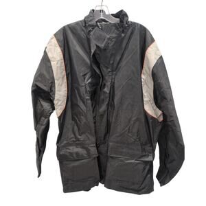 Vintage Harley Davidson Mens Reflective Rain Suit Jacket Size Small 24 Chest